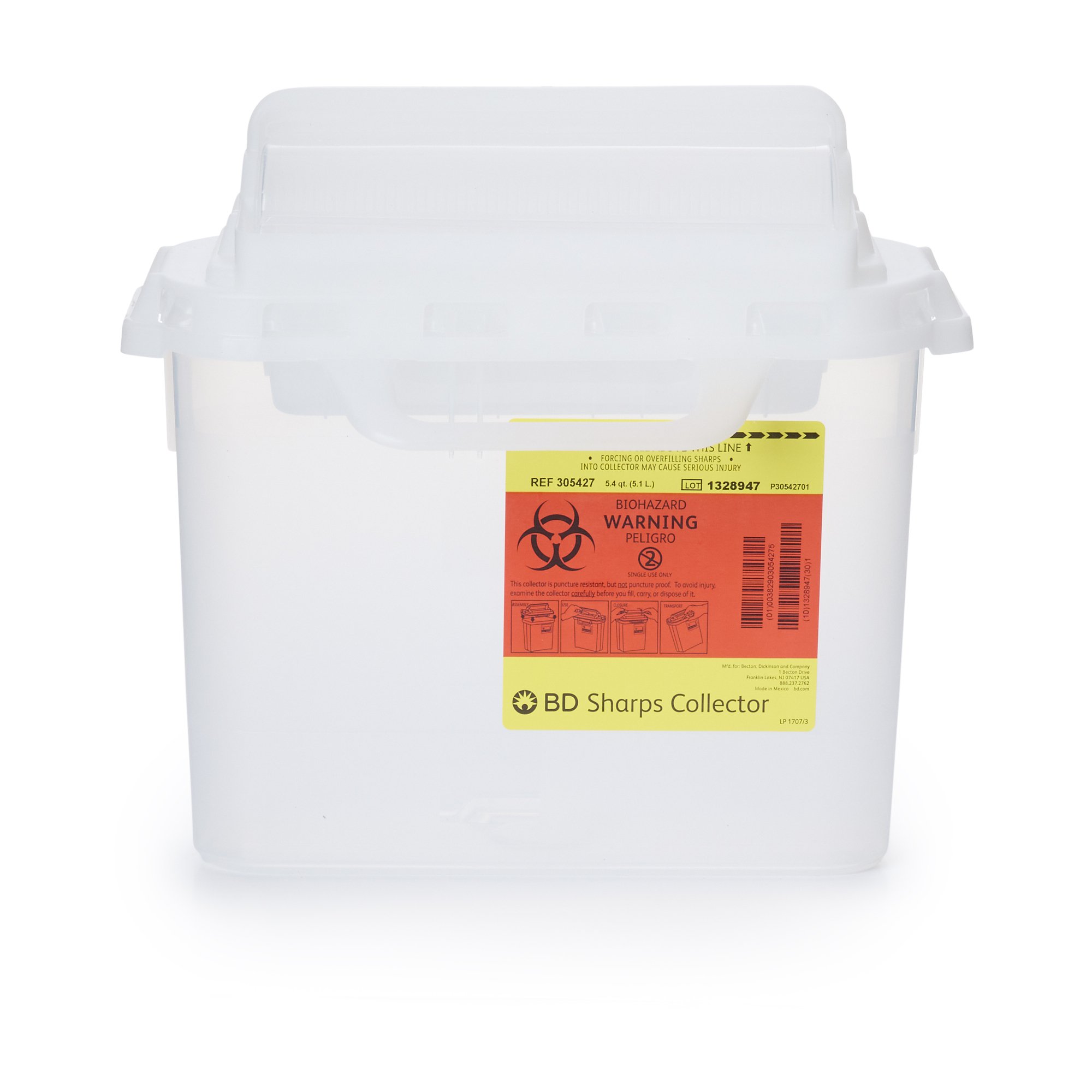 Sharps Container BD™ 12 H X 12 W X 4-4/5 D Inch  .. .  .  